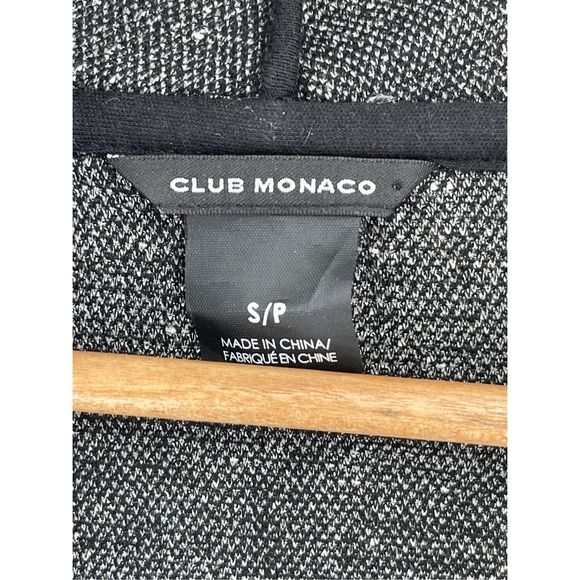 Club Monaco Cardigan Sweater Open Women Small Marled Black White Draped - Picture 4 of 13